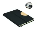 Carnet A5 en RPET et bambou avec support smartphone – personnalisable