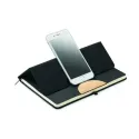 Carnet A5 en RPET et bambou avec support smartphone – personnalisable
