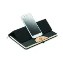 Carnet A5 en RPET et bambou avec support smartphone – personnalisable