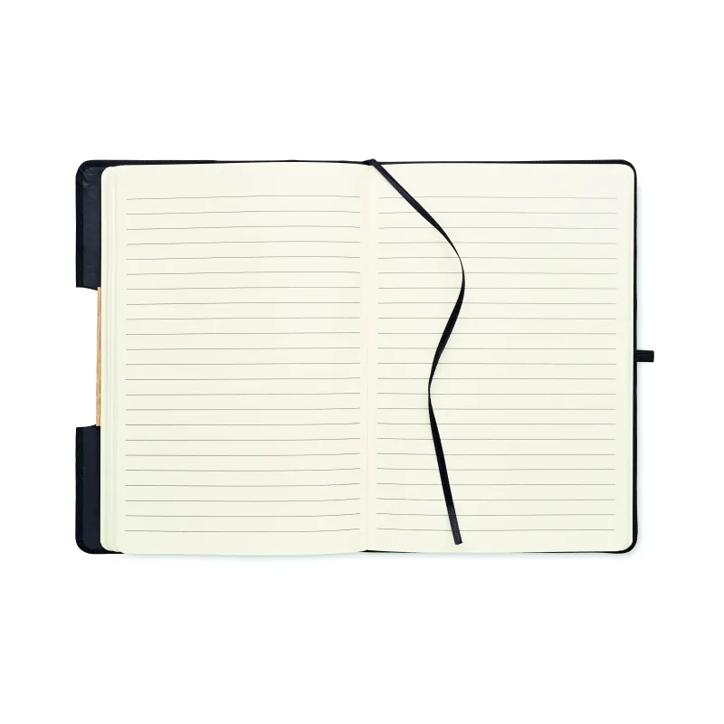 Carnet A5 en RPET et bambou avec support smartphone – personnalisable