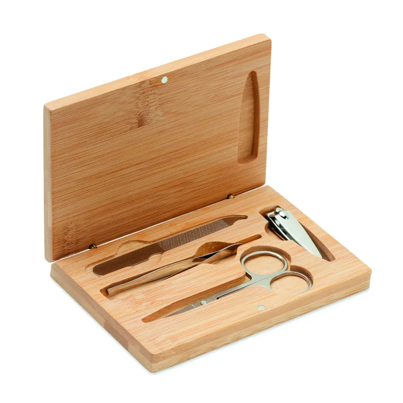 Set manucure personnalisé étui bambou