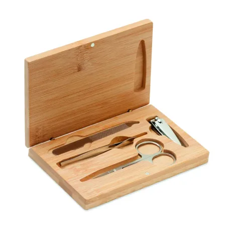 Set manucure personnalisé étui bambou