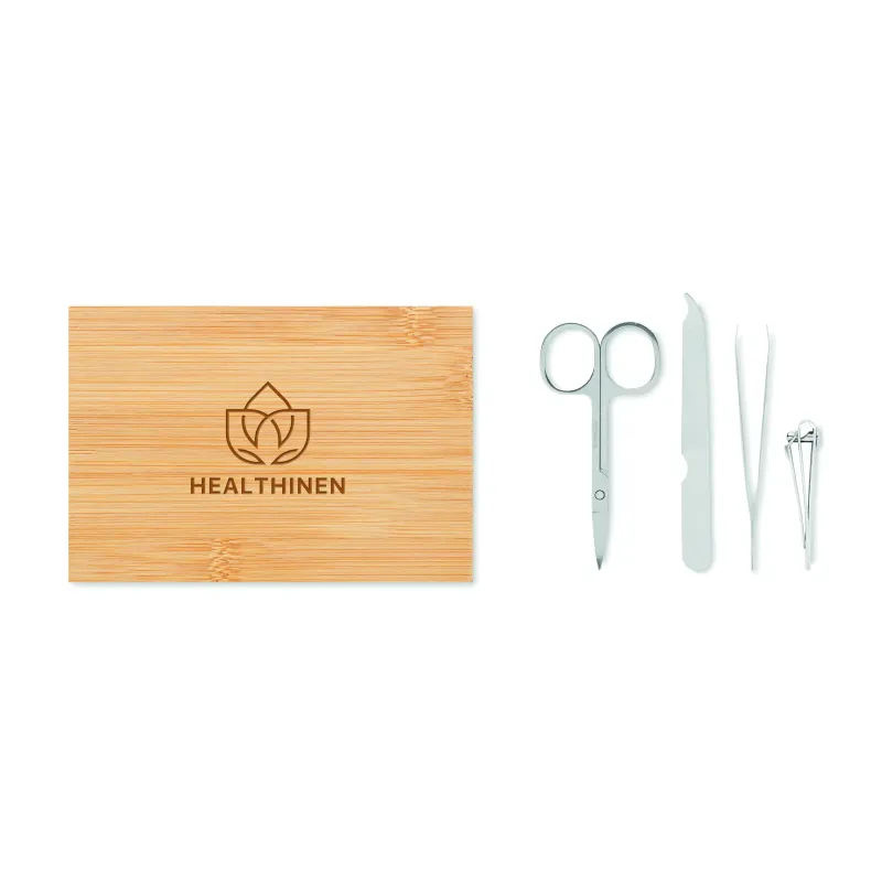 Set manucure personnalisé étui bambou