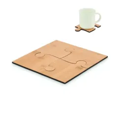 Set de sous-verres puzzle en bambou personnalisable