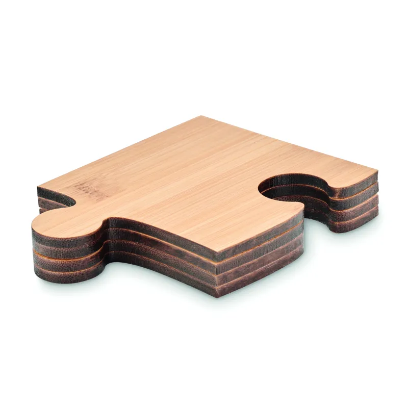 Set de sous-verres puzzle en bambou personnalisable