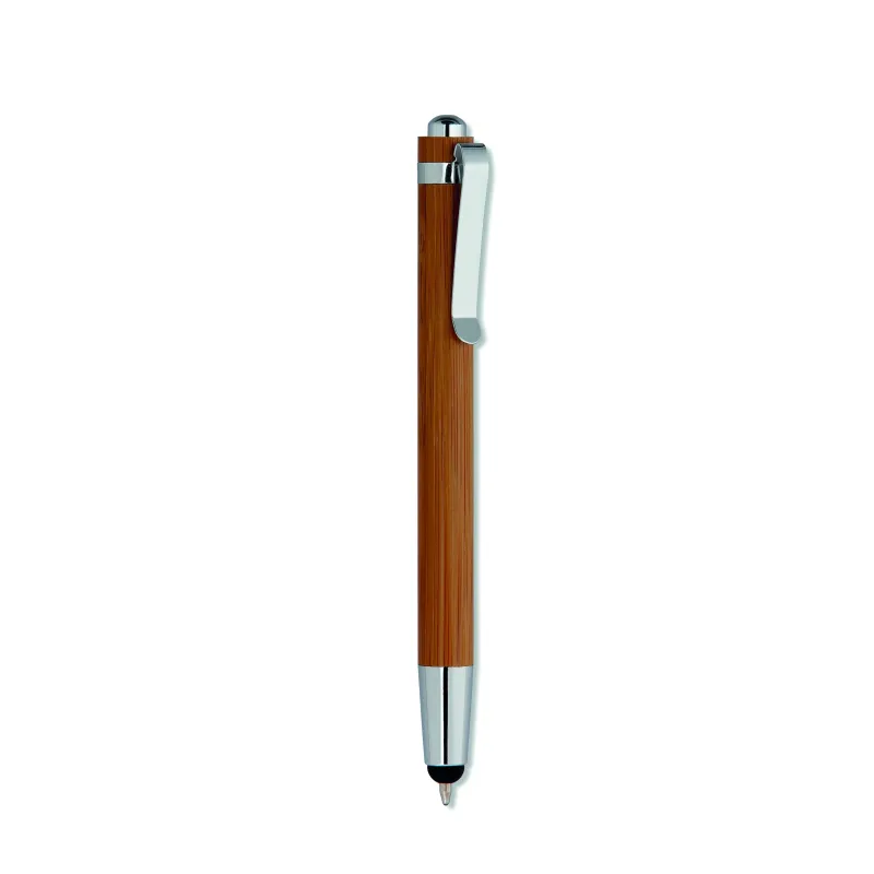 Coffret stylo et portemine en bambou – Stylo tactile encre bleue & boîte personnalisable