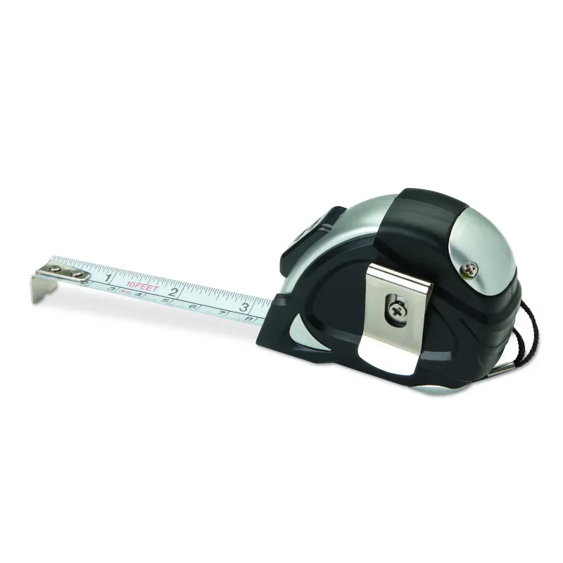 Mètre ruban 3m personnalisable argenté avec clip