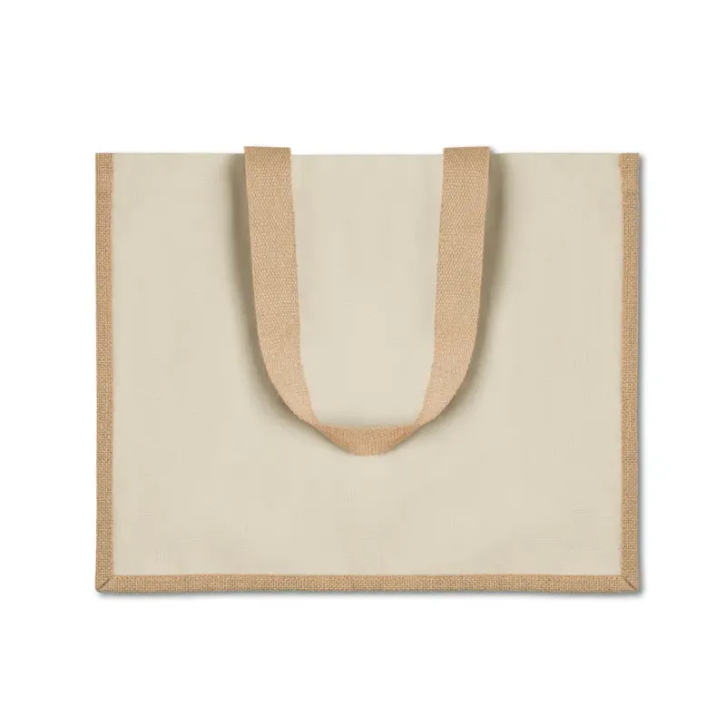 Sac shopping jute laminé et toile – Personnalisable