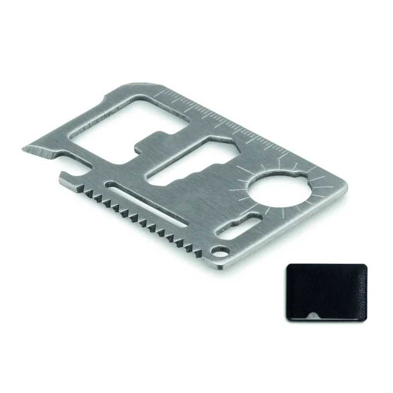Carte multi-outils acier inoxydable 11 fonctions