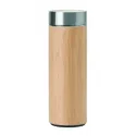 Gourde isotherme bambou inox avec infuseur thé personnalisable 400 ml