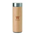 Gourde isotherme bambou inox avec infuseur thé personnalisable 400 ml