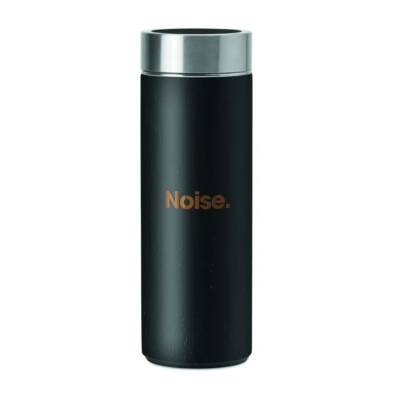 Gourde isotherme bambou inox avec infuseur thé personnalisable 400 ml