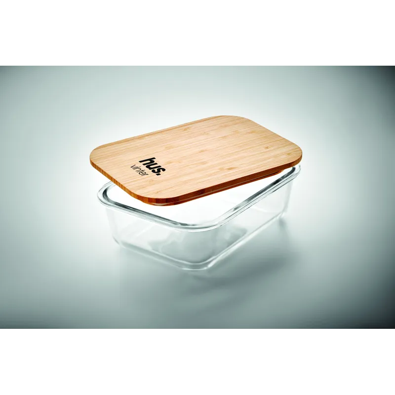 Lunch box en verre et bambou personnalisable - 800 ml