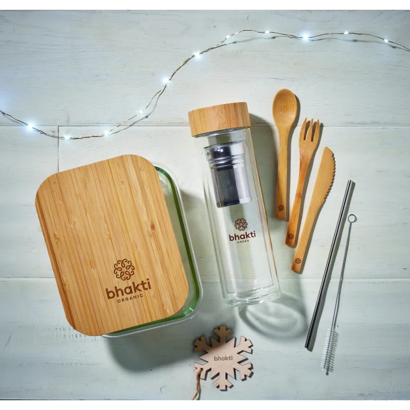Lunch box en verre et bambou personnalisable - 800 ml