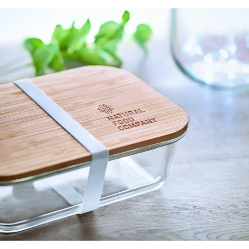 Lunch box en verre et bambou personnalisable - 800 ml
