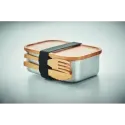Lunchbox personnalisable inox & bambou – Avec couverts, 600 ml