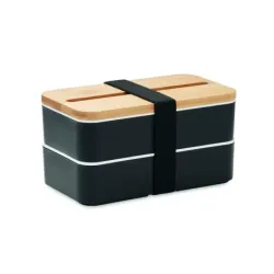 Lunchbox personnalisable en bambou – 2 étages & couverts