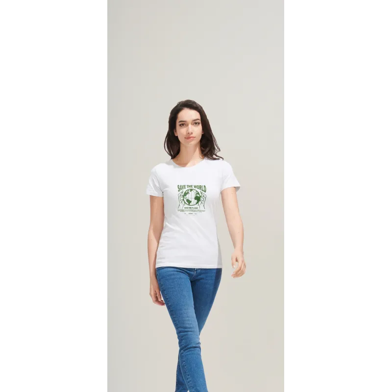 T-shirt femme ajusté en coton – 150 g/m² – Personnalisable