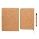 Conférencier A5 en liège – Carnet amovible recyclé & accessoires personnalisables