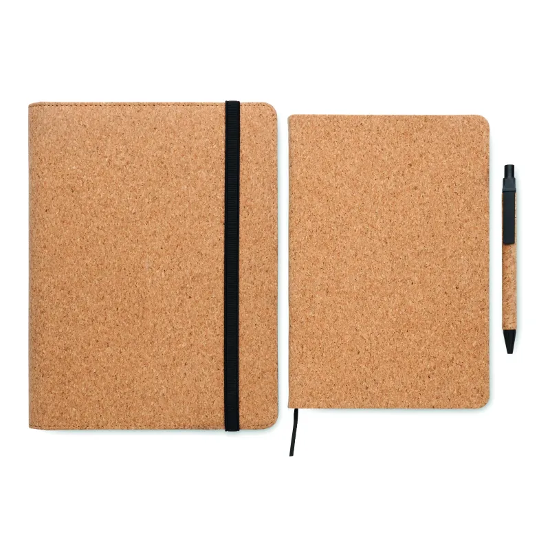 Conférencier A5 en liège – Carnet amovible recyclé & accessoires personnalisables