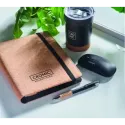 Conférencier A5 en liège – Carnet amovible recyclé & accessoires personnalisables