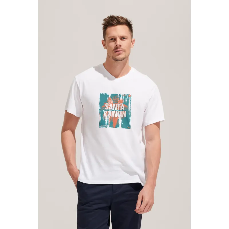 T-shirt homme col V personnalisable – SOL’S VICTORY coton premium