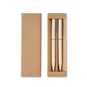 Parure de stylos écologique en paille de blé – Stylo encre bleue et graphite sans encre