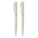 Parure de stylos écologique en paille de blé – Stylo encre bleue et graphite sans encre