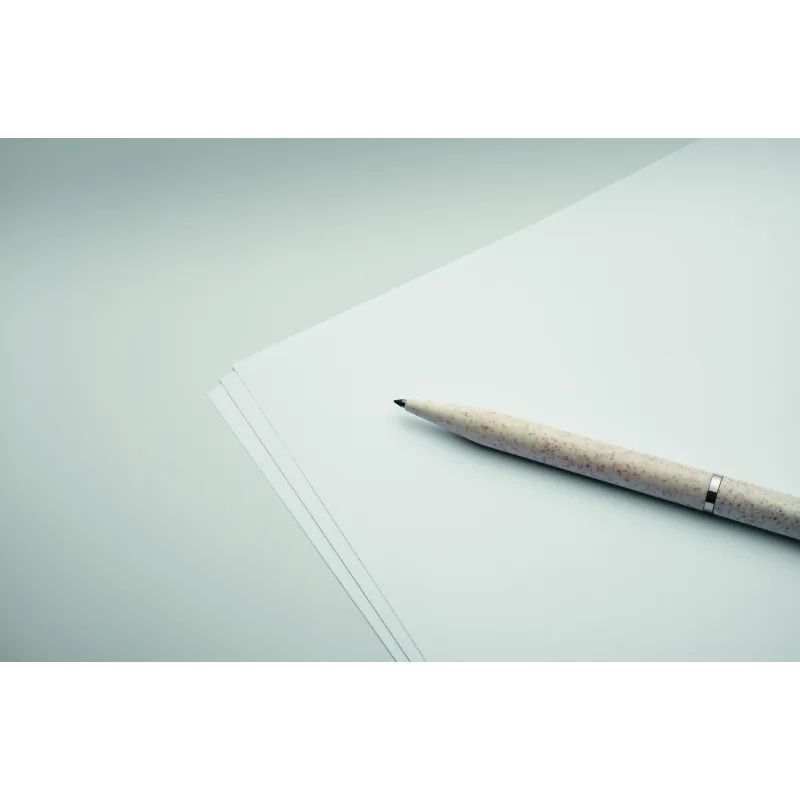 Parure de stylos écologique en paille de blé – Stylo encre bleue et graphite sans encre