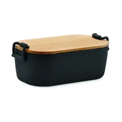 Boîte à lunch personnalisable PP avec couvercle bambou