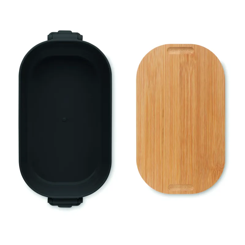 Boîte à lunch personnalisable PP avec couvercle bambou