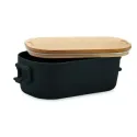 Boîte à lunch personnalisable PP avec couvercle bambou