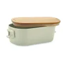 Boîte à lunch personnalisable PP avec couvercle bambou
