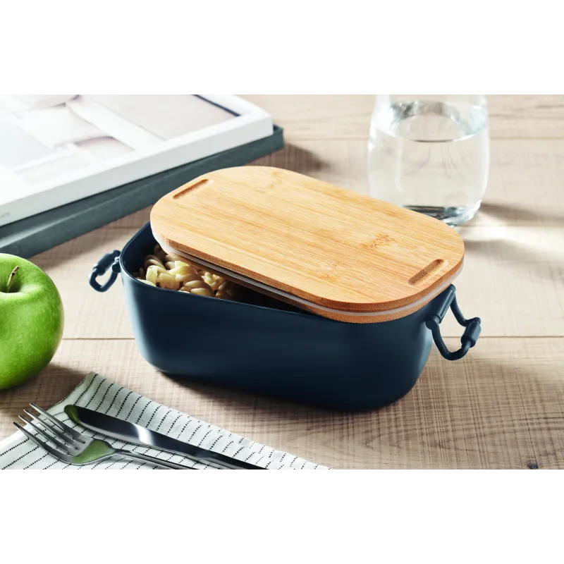 Boîte à lunch personnalisable PP avec couvercle bambou