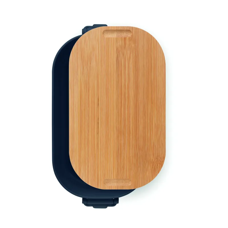 Boîte à lunch personnalisable PP avec couvercle bambou
