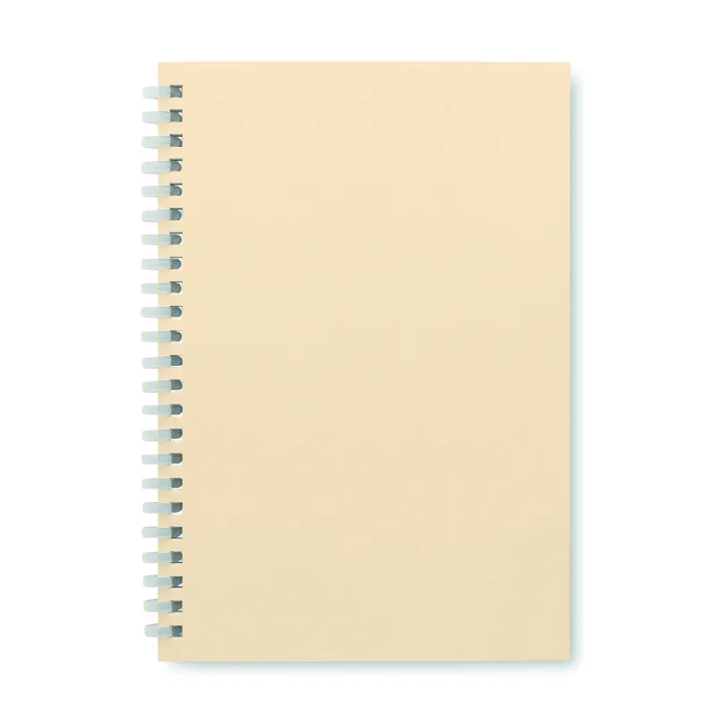 Carnet A5 en carton recyclé – Reliure spirale, 160 pages lignées, personnalisable