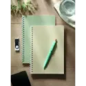 Carnet A5 en carton recyclé – Reliure spirale, 160 pages lignées, personnalisable