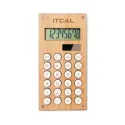 Calculatrice en bambou – Double alimentation solaire & personnalisable